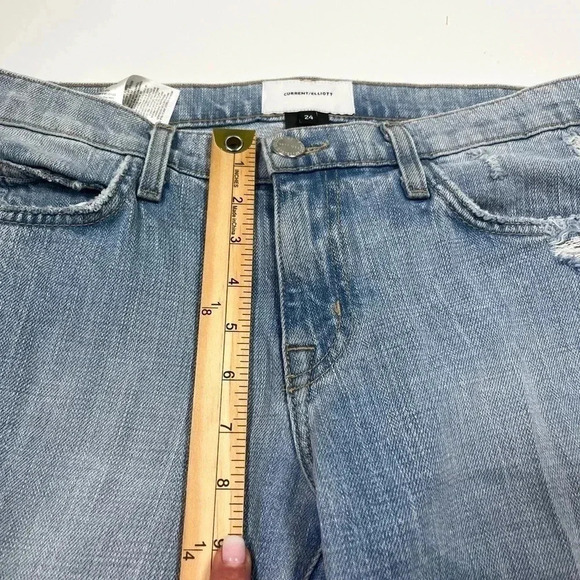 Current/Elliott The Fling Jeans Nova Destroy with High Cuff Women's Size 24 - Picture 8 of 11